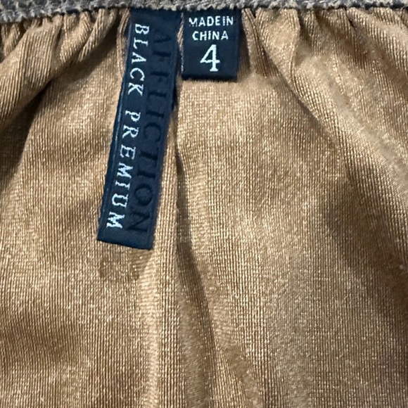 Affliction Bronze Animal Print Mini Dress Edgy Studded Waist Stretch Sz 4 NWT - Picture 10 of 12